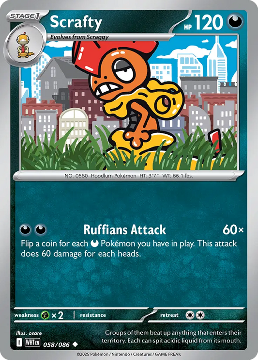 Scrafty 058 - White Flare Pokesingles
