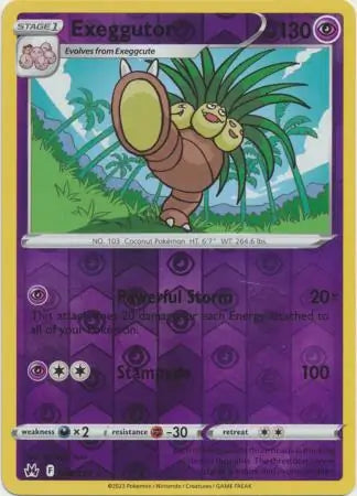 Exeggutor Reverse Holo 058, Crown Zenith | Sword & Shield, , 0.00 kr, Pokesingles. Kjøp pokemon kort til lave priser hos oss.