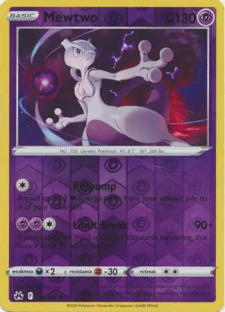 Mewtwo Reverse Holo 059, Crown Zenith | Sword & Shield, , 0.00 kr, Pokesingles. Kjøp pokemon kort til lave priser hos oss.