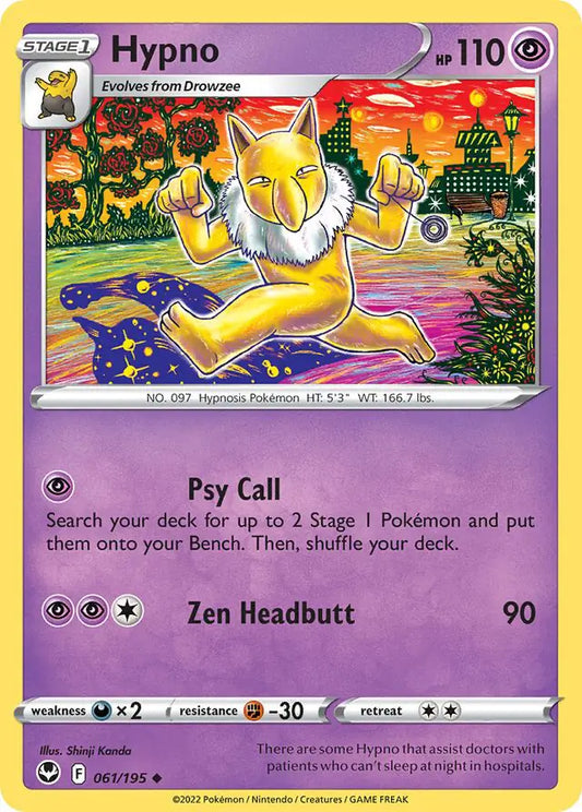 Hypno 061, Silver Tempest | Sword & Shield, , 0.00 kr, Pokesingles. Kjøp pokemon kort til lave priser hos oss.