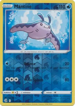 Mantine Reverse Holo 061, Fusion Strike | Sword & Shield, , 2.00 kr, Pokesingles. Kjøp pokemon kort til lave priser hos oss.