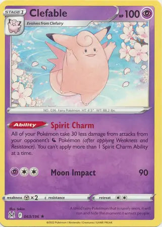 Clefable 063, Lost Origin | Sword & Shield, , 0.00 kr, Pokesingles. Kjøp pokemon kort til lave priser hos oss.