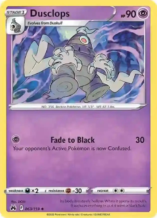Dusclops 063, Crown Zenith | Sword & Shield, , 0.00 kr, Pokesingles. Kjøp pokemon kort til lave priser hos oss.