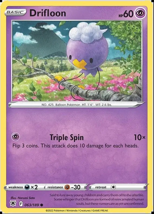 063 Drifloon, Astral Radiance | Sword & Shield, , 3.00 kr, Pokesingles. Kjøp pokemon kort til lave priser hos oss.