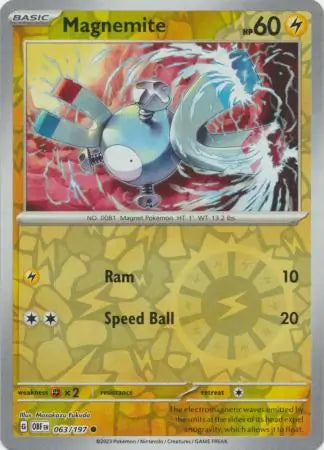 Magnemite Reverse Holo 063, Obsidian Flames | Scarlet & Violet, , 4.00 kr, Pokesingles. Kjøp pokemon kort til lave priser hos oss.