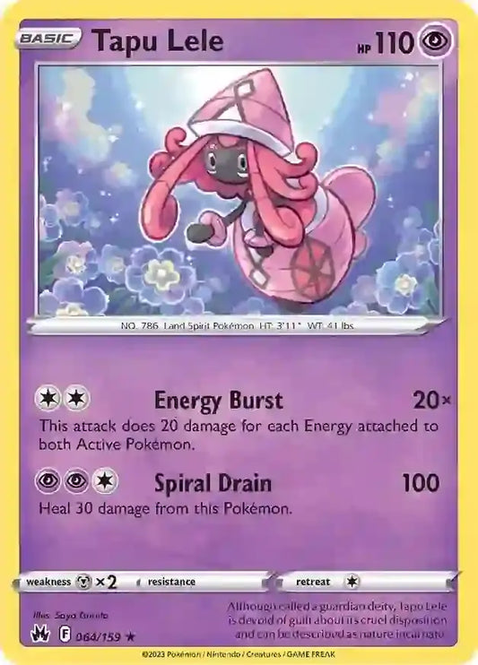 Tapu Lele 064, Crown Zenith | Sword & Shield, , 0.00 kr, Pokesingles. Kjøp pokemon kort til lave priser hos oss.