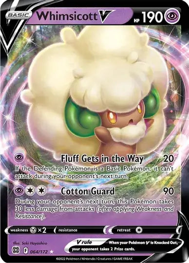 Whimsicott V 064, Brilliant Stars | Sword & Shield, v, 0.00 kr, Pokesingles. Kjøp pokemon kort til lave priser hos oss.