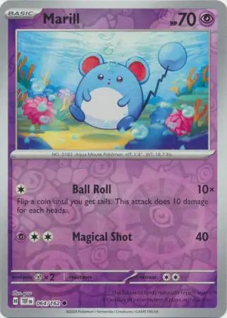 064 Marill - Reverse Holo, Temporal Forces | Scarlet & Violet, reverse, 4.00 kr, Pokesingles. Kjøp pokemon kort til lave priser hos oss.