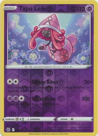 Tapu Lele Reverse Holo 064, Crown Zenith | Sword & Shield, , 0.00 kr, Pokesingles. Kjøp pokemon kort til lave priser hos oss.