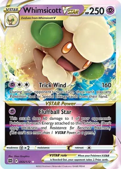 Whimsicott VSTAR 065, Brilliant Stars | Sword & Shield, v, 0.00 kr, Pokesingles. Kjøp pokemon kort til lave priser hos oss.