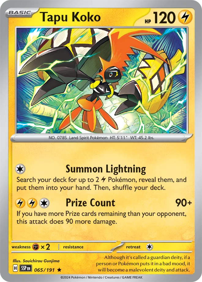Tapu Koko Holo Rare 065 - Surging Sparks Pokesingles