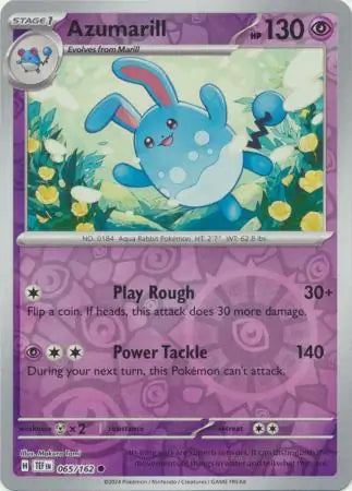 065 Azumarill - Reverse Holo, Temporal Forces | Scarlet & Violet, reverse, 4.00 kr, Pokesingles. Kjøp pokemon kort til lave priser hos oss.