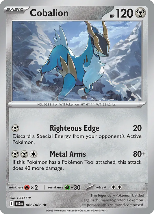 Cobalion Holo Rare 066 - Black Bolt Pokesingles