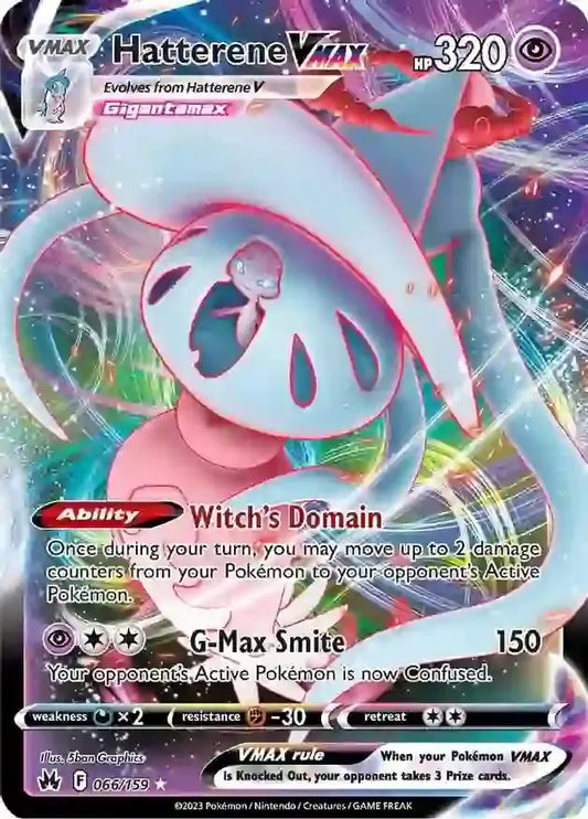 Hatterene VMAX 066, Crown Zenith | Sword & Shield, , 0.00 kr, Pokesingles. Kjøp pokemon kort til lave priser hos oss.