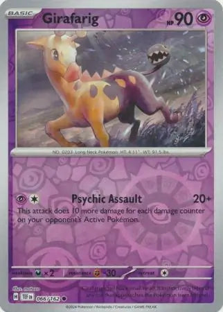 066 Girafarig - Reverse Holo, Temporal Forces | Scarlet & Violet, reverse, 4.00 kr, Pokesingles. Kjøp pokemon kort til lave priser hos oss.