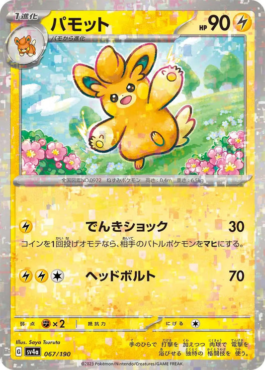 Pawmo Reverse Holo 067 Japanese - sv4a Shiny Treasure ex Pokesingles