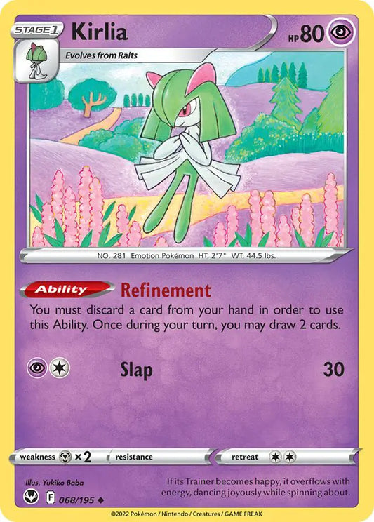 Kirlia 068, Silver Tempest | Sword & Shield, , 0.00 kr, Pokesingles. Kjøp pokemon kort til lave priser hos oss.