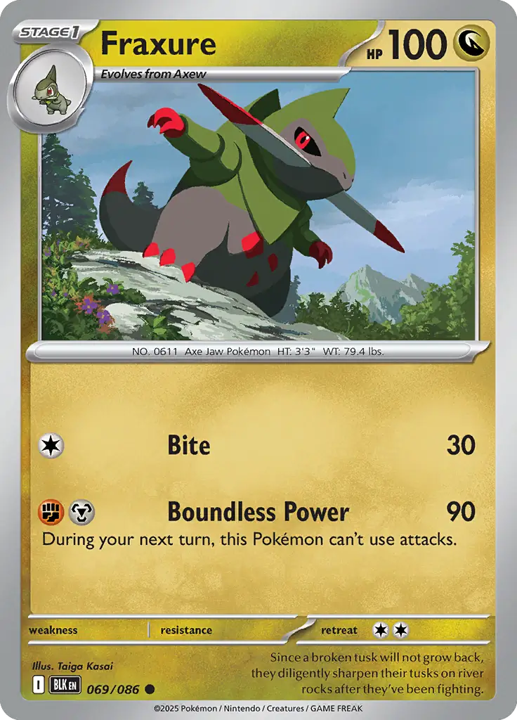 Fraxure 069 - Black Bolt Pokesingles