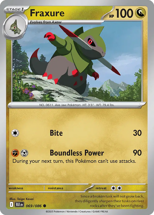 Fraxure 069 - Black Bolt Pokesingles
