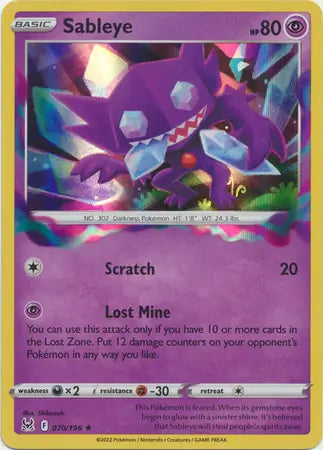 Sableye 070, Lost Origin | Sword & Shield, , 0.00 kr, Pokesingles. Kjøp pokemon kort til lave priser hos oss.