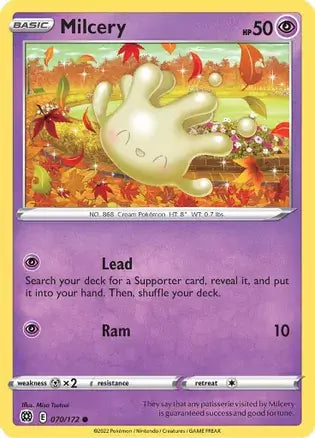 Milcery 070, Brilliant Stars | Sword & Shield, , 0.00 kr, Pokesingles. Kjøp pokemon kort til lave priser hos oss.