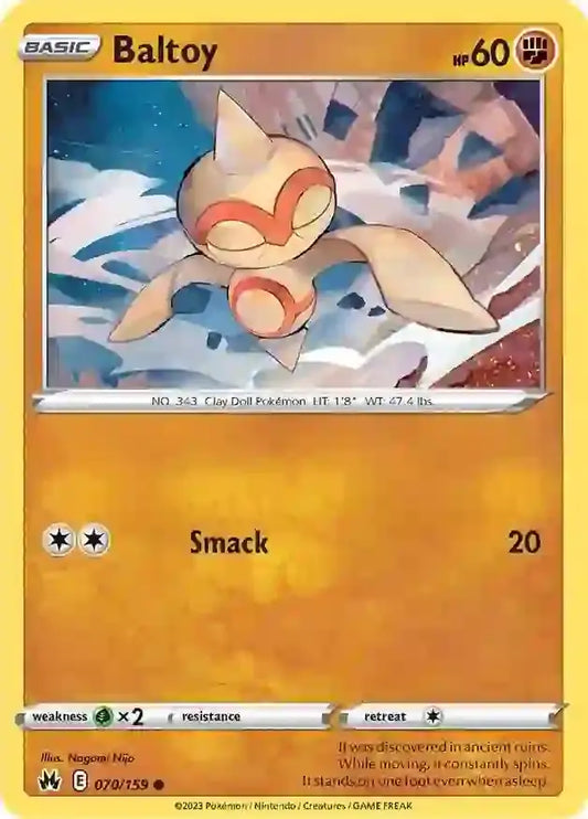 Baltoy 070, Crown Zenith | Sword & Shield, , 0.00 kr, Pokesingles. Kjøp pokemon kort til lave priser hos oss.