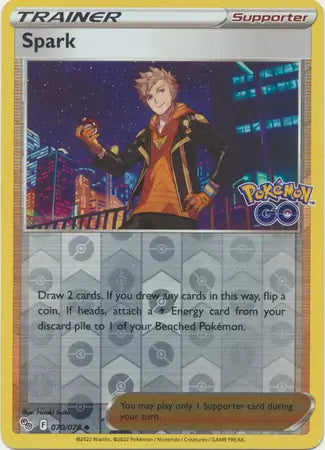 70 Spark Reverse Holo, Pokemon Go | Sword & Shield, trainer, 4.00 kr, Pokesingles. Kjøp pokemon kort til lave priser hos oss.