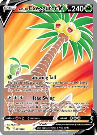 71 Alolan Exeggutor V, Pokemon Go | Sword & Shield, nonholo, 31.00 kr, Pokesingles. Kjøp pokemon kort til lave priser hos oss.