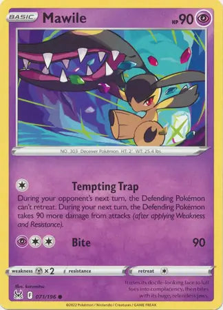 Mawile 071, Lost Origin | Sword & Shield, , 0.00 kr, Pokesingles. Kjøp pokemon kort til lave priser hos oss.