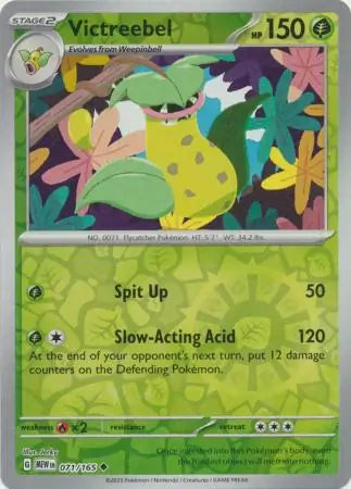 071 Victreebel Reverse Holo, 151 | Scarlet & Violet, reverse, 4.00 kr, Pokesingles. Kjøp pokemon kort til lave priser hos oss.