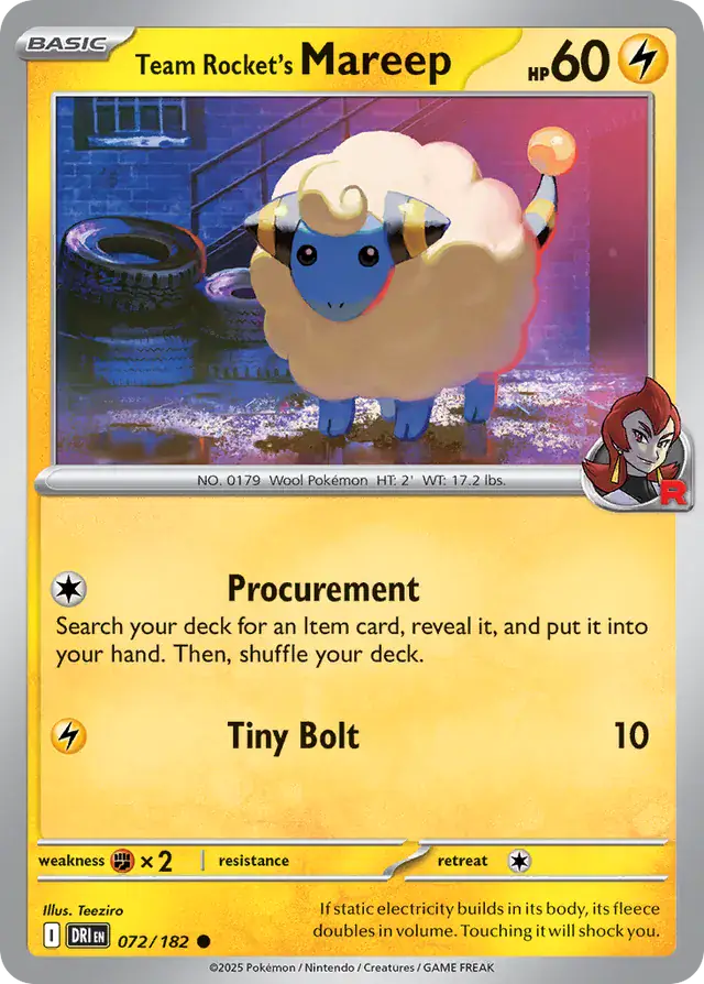 Team Rocket's Mareep 072 - Destined Rivals Pokesingles