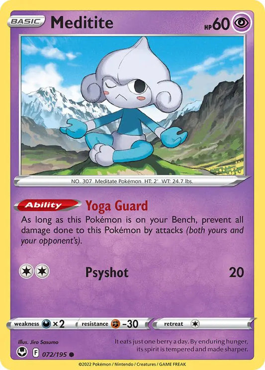 Meditite 072, Silver Tempest | Sword & Shield, , 0.00 kr, Pokesingles. Kjøp pokemon kort til lave priser hos oss.