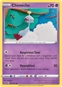 Chimecho 072 - Vivid Voltage Pokesingles
