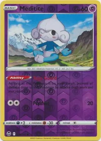 Meditite Reverse Holo 072, Silver Tempest | Sword & Shield, , 0.00 kr, Pokesingles. Kjøp pokemon kort til lave priser hos oss.