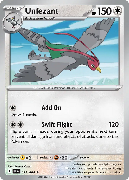 Unfezant 073 - Black Bolt Pokesingles