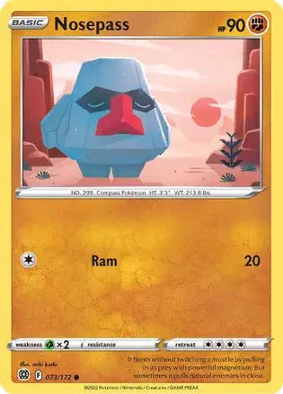 Nosepass 073, Brilliant Stars | Sword & Shield, , 0.00 kr, Pokesingles. Kjøp pokemon kort til lave priser hos oss.