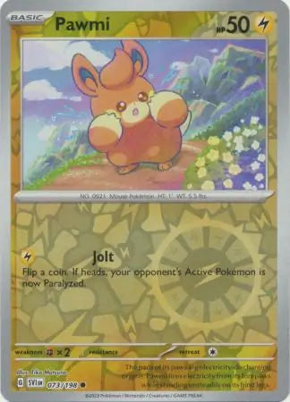 073 Pawmi - Reverse Holo, Scarlet & Violet Base, , 4.00 kr, Pokesingles. Kjøp pokemon kort til lave priser hos oss.