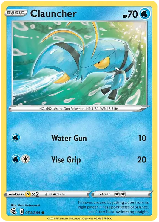 Clauncher 074, Fusion Strike | Sword & Shield, , 2.00 kr, Pokesingles. Kjøp pokemon kort til lave priser hos oss.