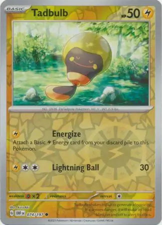 Tadbulb Reverse Holo 074, Obsidian Flames | Scarlet & Violet, , 4.00 kr, Pokesingles. Kjøp pokemon kort til lave priser hos oss.