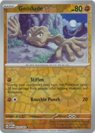 074 Geodude Reverse Holo, 151 | Scarlet & Violet, reverse, 4.00 kr, Pokesingles. Kjøp pokemon kort til lave priser hos oss.