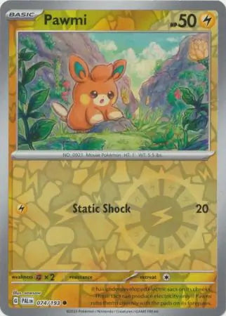 Pawmi Reverse Holo 074 - Paldea Evolved, Paldea Evolved | Scarlet & Violet, , 5.00 kr, Pokesingles. Kjøp pokemon kort til lave priser hos oss.