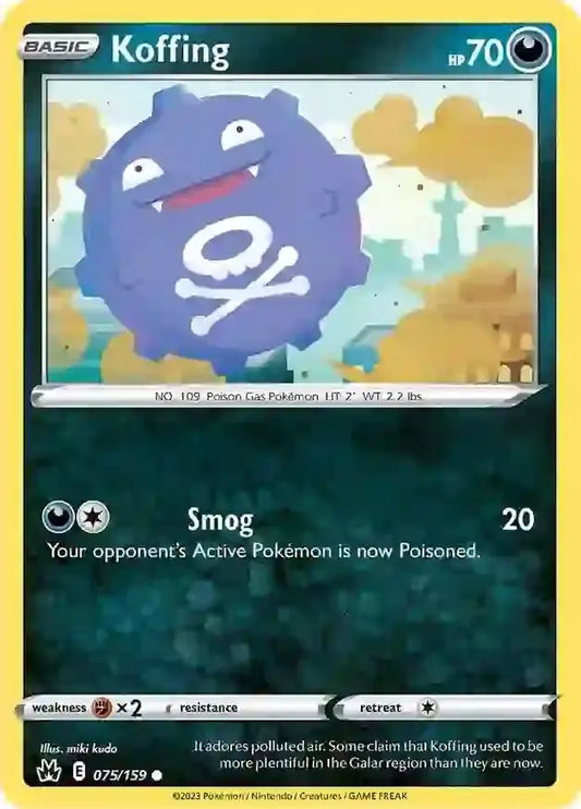 Koffing 075, Crown Zenith | Sword & Shield, , 0.00 kr, Pokesingles. Kjøp pokemon kort til lave priser hos oss.