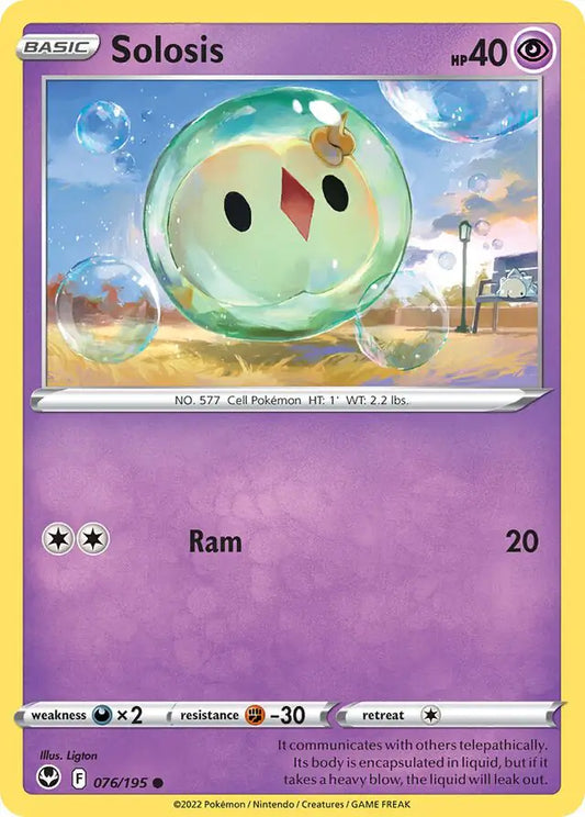 Solosis 076, Silver Tempest | Sword & Shield, , 0.00 kr, Pokesingles. Kjøp pokemon kort til lave priser hos oss.