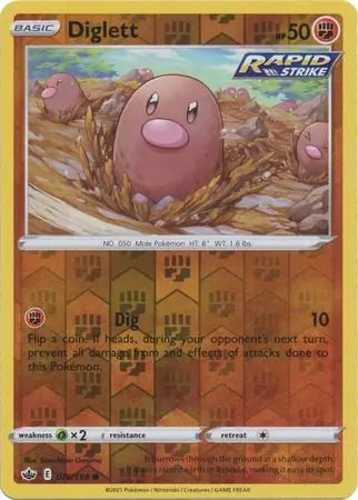 Diglett Reverse Holo 076 Pokesingles