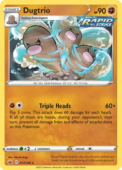 Dugtrio Non Holo Rare 077 - Chilling Reign Pokesingles