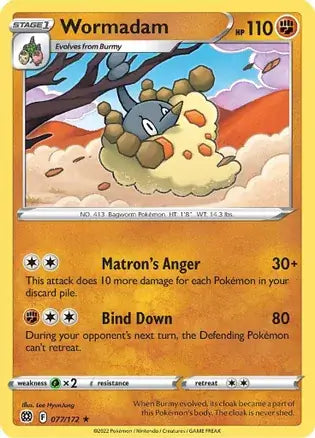 Wormadam 077, Brilliant Stars | Sword & Shield, , 0.00 kr, Pokesingles. Kjøp pokemon kort til lave priser hos oss.