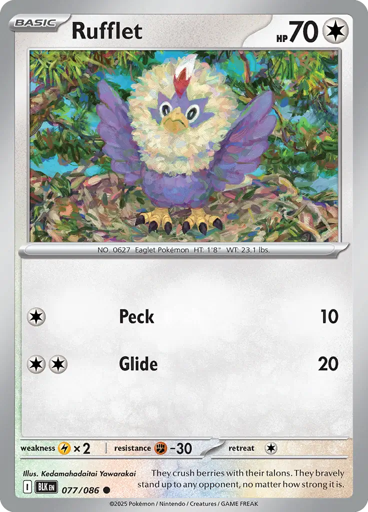 Rufflet 077 - Black Bolt Pokesingles