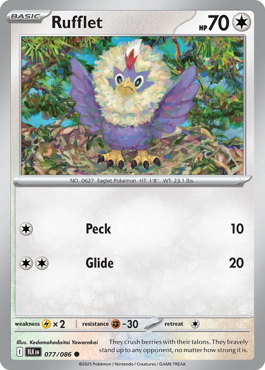 Rufflet 077 - Black Bolt Pokesingles