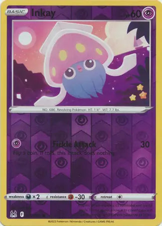 Inkay Reverse Holo 077, Lost Origin | Sword & Shield, , 0.00 kr, Pokesingles. Kjøp pokemon kort til lave priser hos oss.