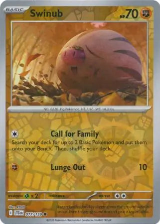 Swinub Reverse Holo 077 - Journey Together Pokesingles